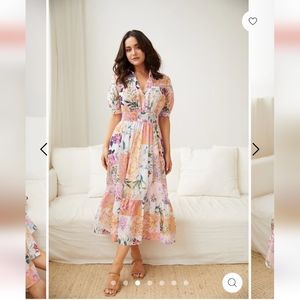 Esther & co.multi color maxi dress with buttons